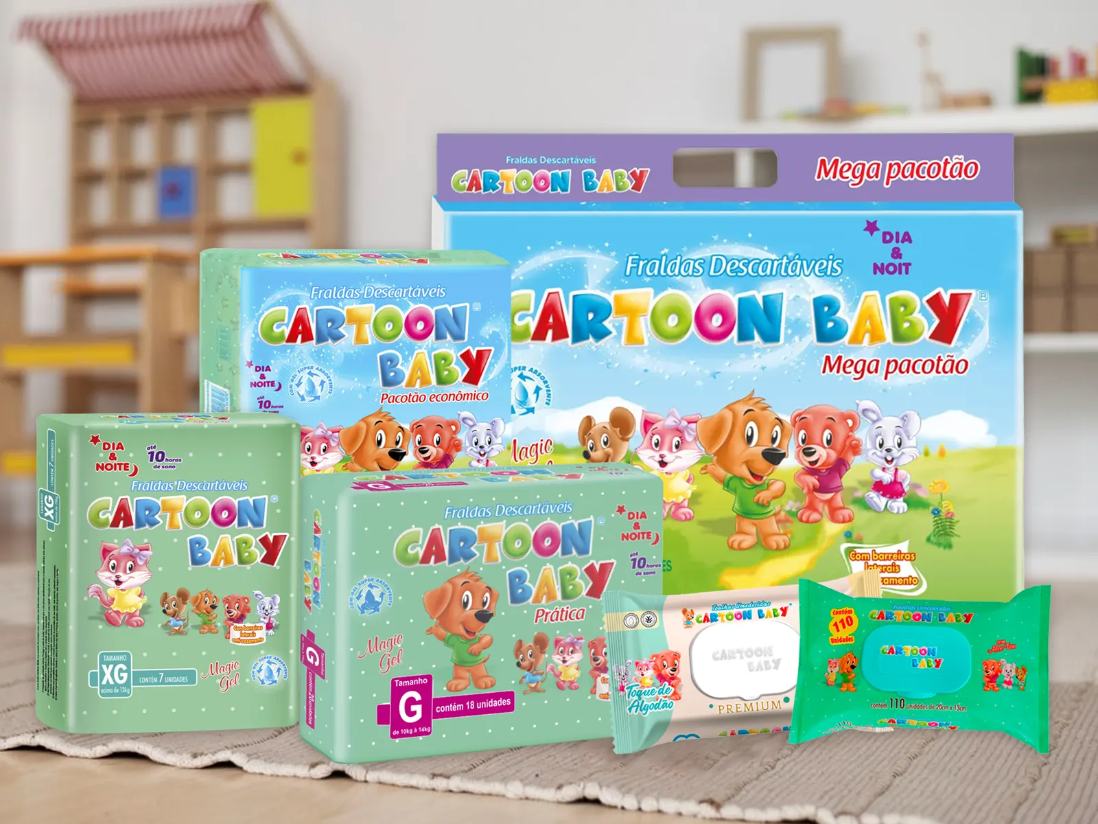Linha de Produtos Cartoon Baby. Linha de Produtos Cartoon Baby.